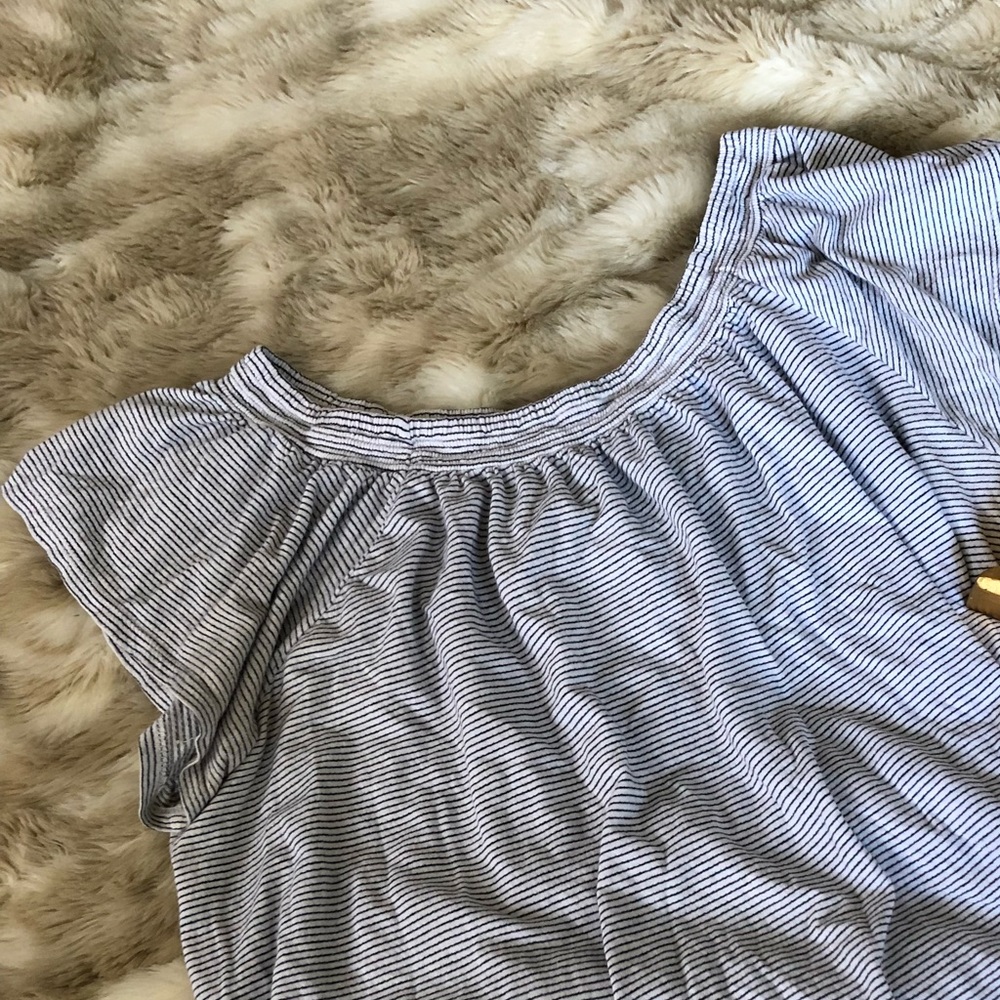 White and blue top